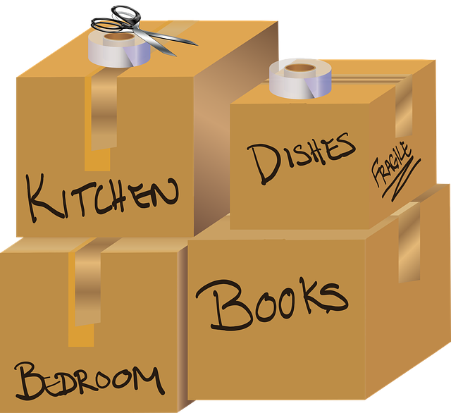 boxes while moving house