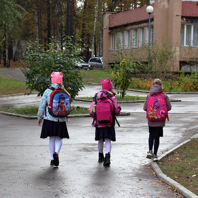 children walking to school
