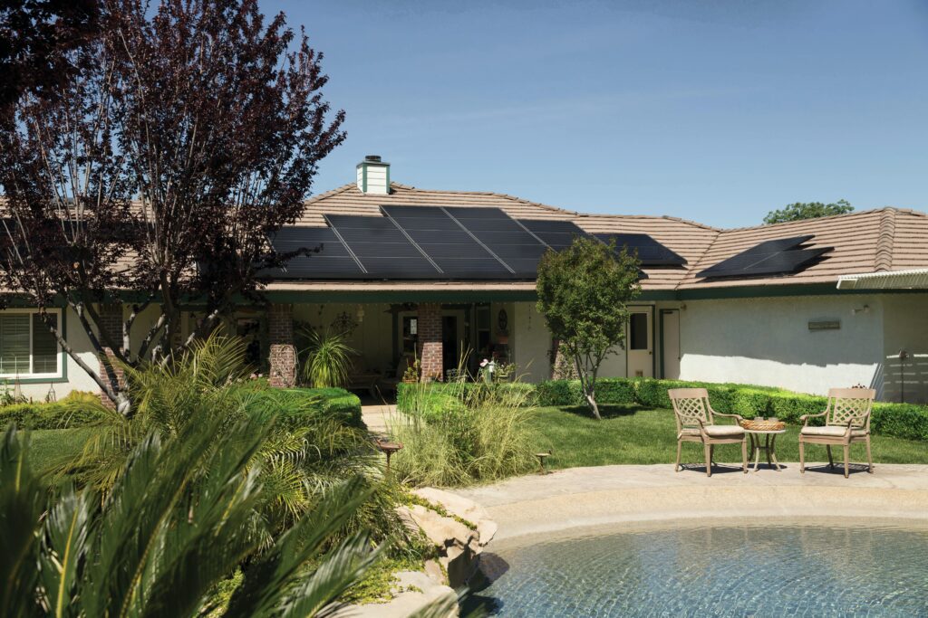 house with solar panels