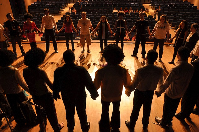 children on stage