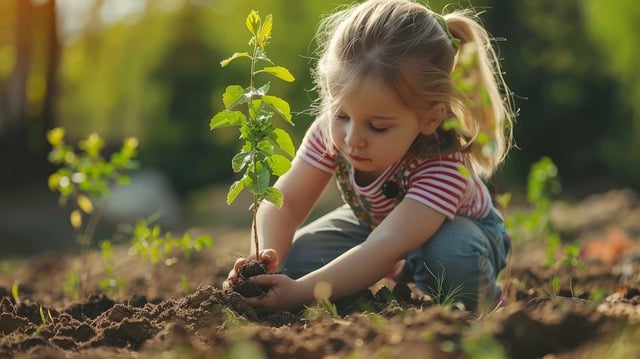 child gardening