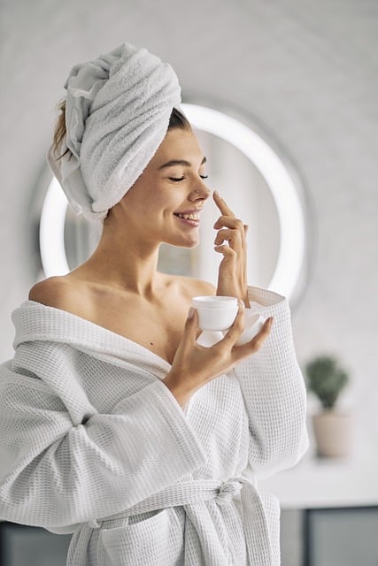 woman doing skincare