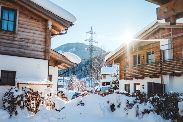 cabins in the snow