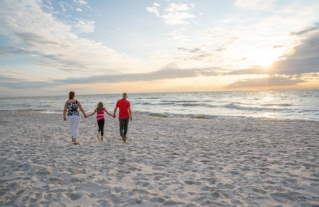 family on a beach
